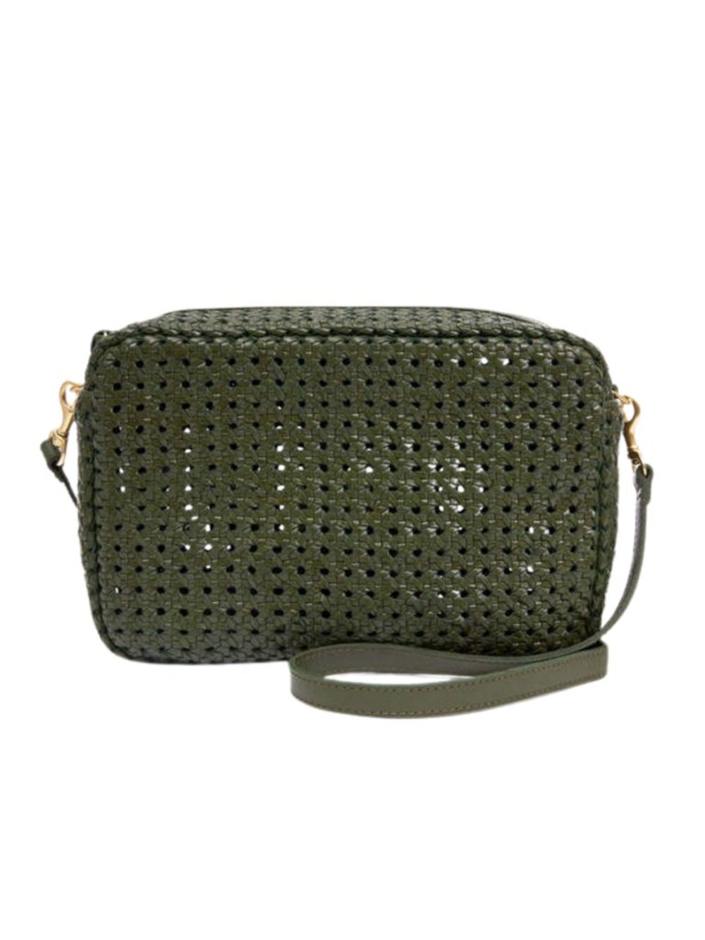 Clare V. Marisol Army Rattan Bag
